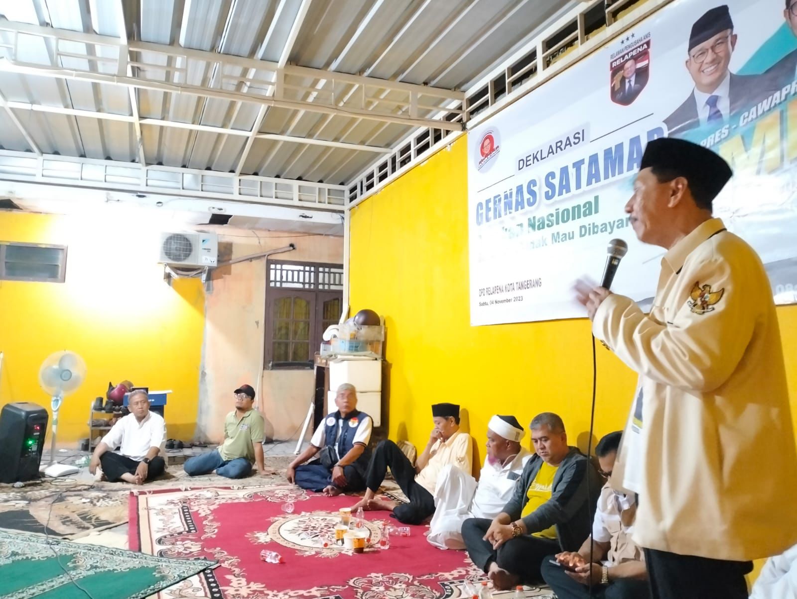 Relawan Pengusaha Anies di Tangerang Melakukan Deklarasi Gerakan Nasional Tanpa Bayaran untuk Menjadi Saksi Amin.