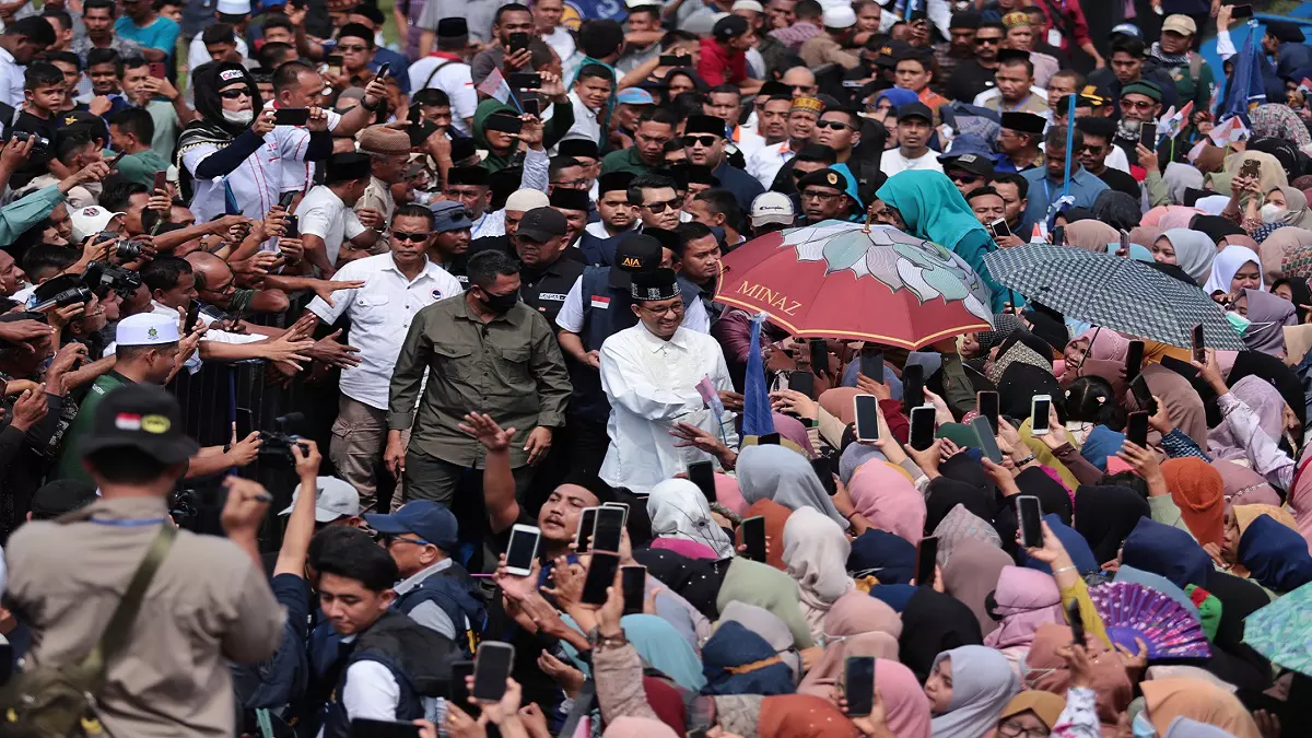 Deklarasi Dukungan untuk AMIN di Pilpres 2024 di Lapangan Bumi Gas oleh Anies Saweu Rakyat Aceh Bersama Tiga Partai Lokal