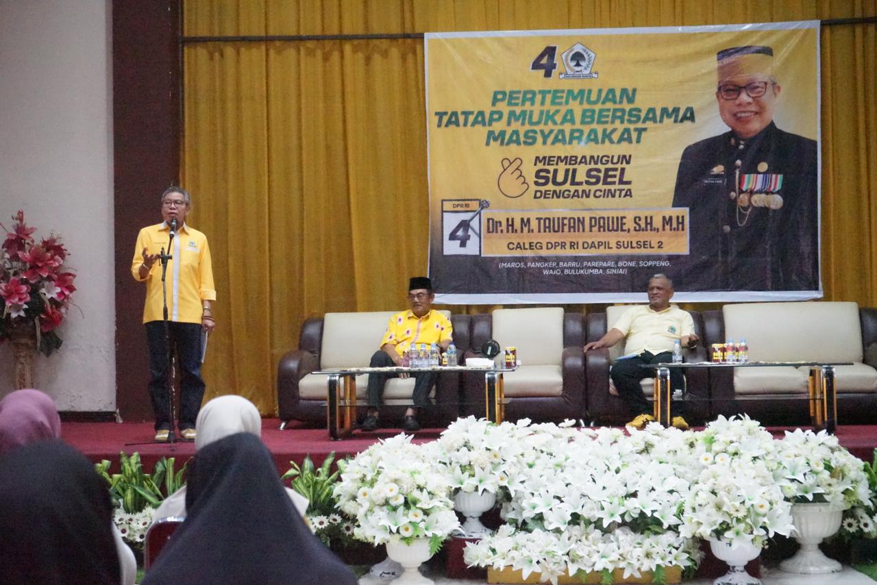 Ketua Golkar Wajo Meminta Dukungan Masyarakat untuk Memilih Taufan Pawe sebagai Anggota DPR