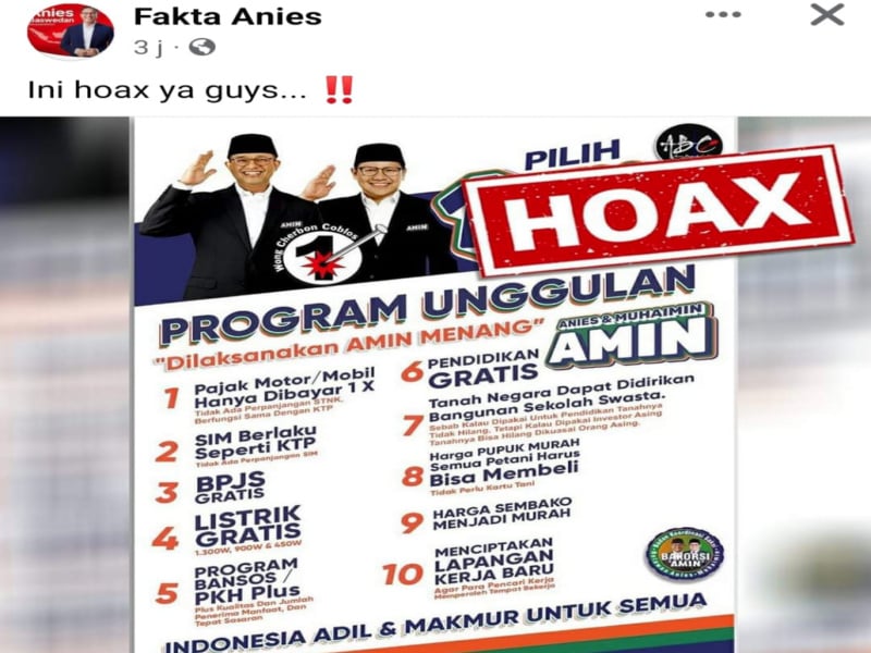 Timnas AMIN Klarifikasi Brosur Program Anies-Muhaimin yang Beredar dan Isinya Tidak Akurat