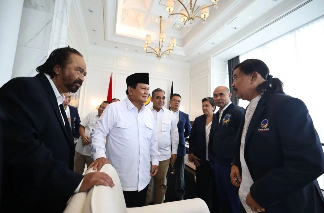 Prabowo Subianto Bertemu Surya Paloh di Menara NasDem: Saya Hadir untuk Memberi Penghormatan