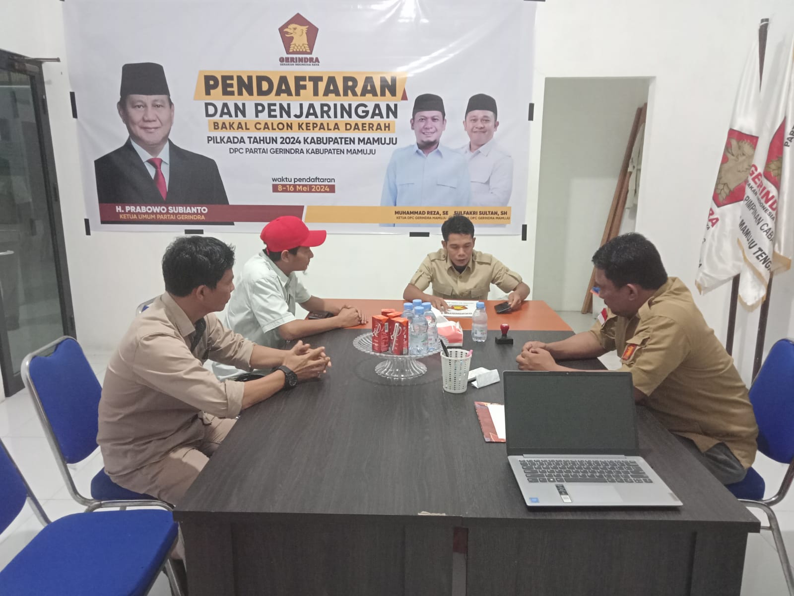 Hangatnya Sambutan Pengurus, Optimis Gerindra Bersama Bebas Manggazali di Pilkada Polman 2024