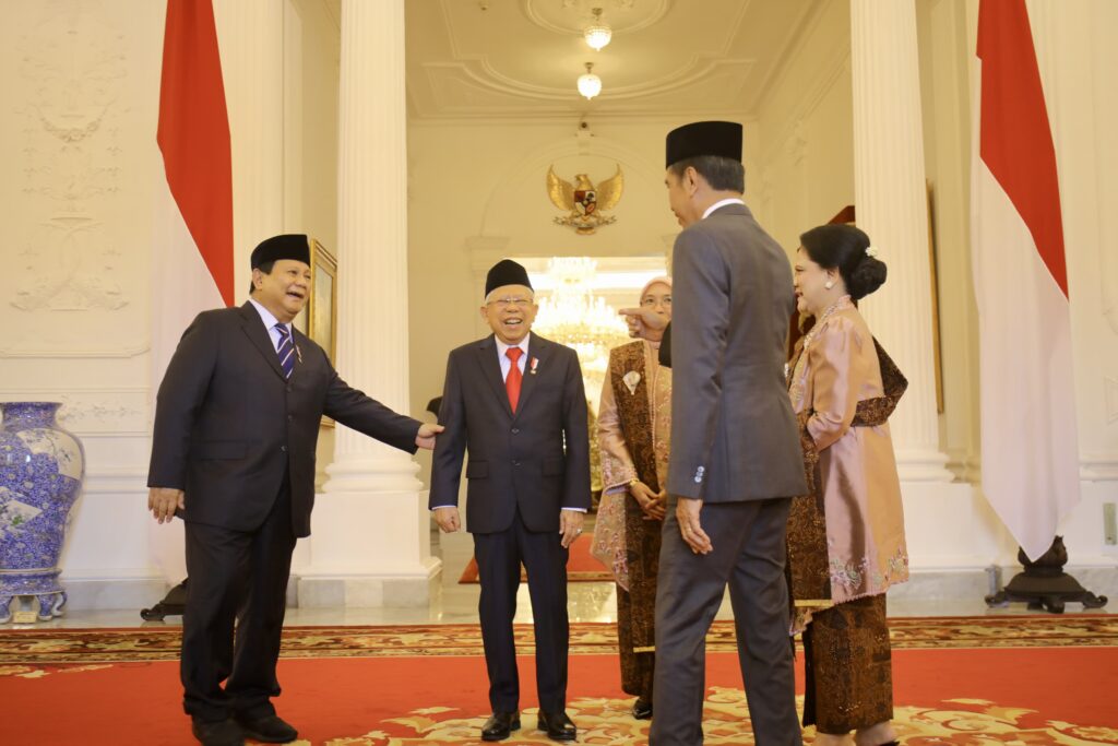 Heartwarming Moments Shared by Prabowo Subianto, Jokowi, and Ma’ruf Amin at the TNI-Polri Officer Oath Ceremony