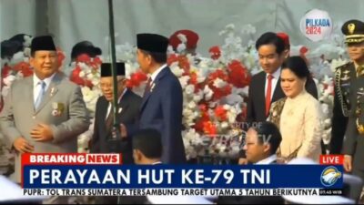 Prabowo dan Gibran Disorot setelah Terlihat Kembali di HUT TNI, Dokter Tifa Menyebut Dia Membetulkan Dasi sebagai Tanda Gelisah