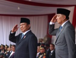 Crowds Welcome Prabowo Subianto and Defense Minister Sjafrie with Enthusiasm as They Ride Maung after Handover Ceremony